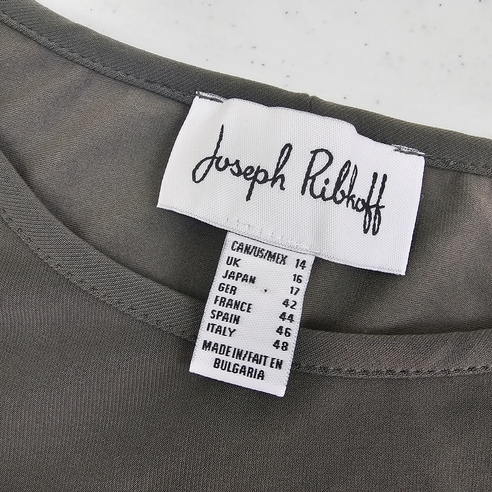 Joseph Ribkoff Women's Avocado Rhinestone Top Size 14 - Picture 5 of 7